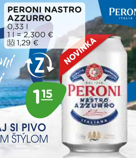 Peroni Nastro Azzurro svetlé pivo