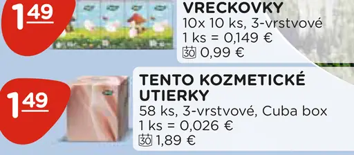 Tento Kozmetické Utierky 3-vrstvové, Cuba box