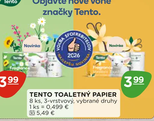 Tento toaletný papier 3-vrstvový vybrané druhy