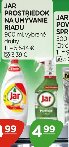 Jar prostriedok na umývanie riadu rôzne druhy