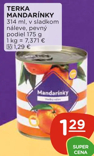 Terka mandarínky v sladkom náleve