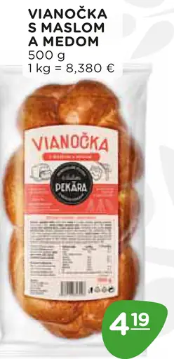 Penam vianočka s maslom a medom