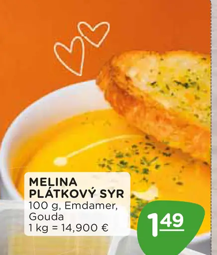 Melina plátkový syr Edamer, Gouda