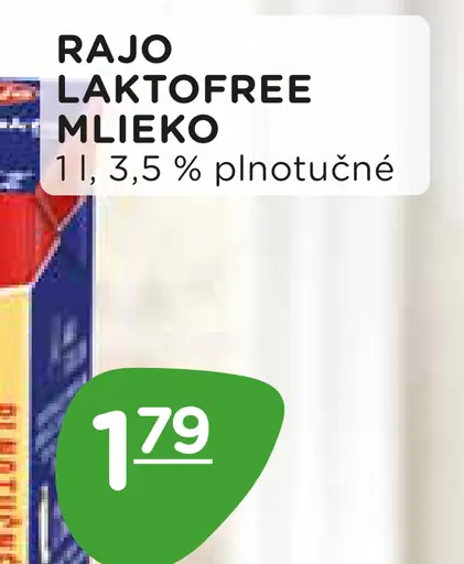 Rajo Laktófree mlieko trvanlivé 1,5 % polotučné