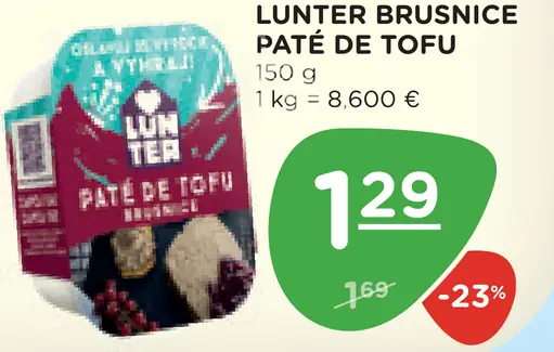 Lunter Pate de tofu brusnice