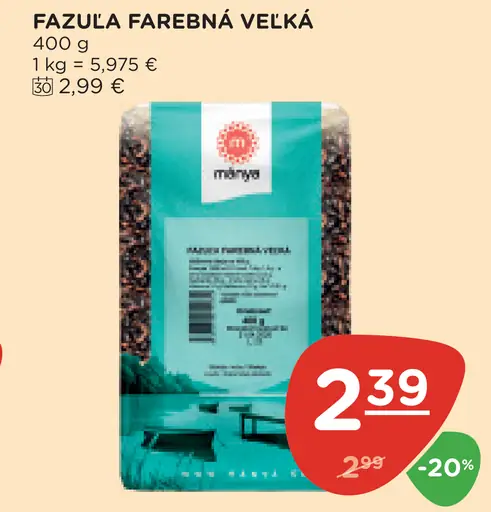 Mänya fazuľa farebná veľká