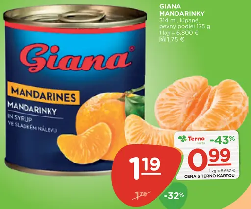 Giana mandarínky v sladkom náleve