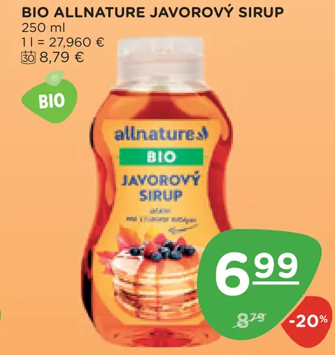 Allnature javorový sirup BIO