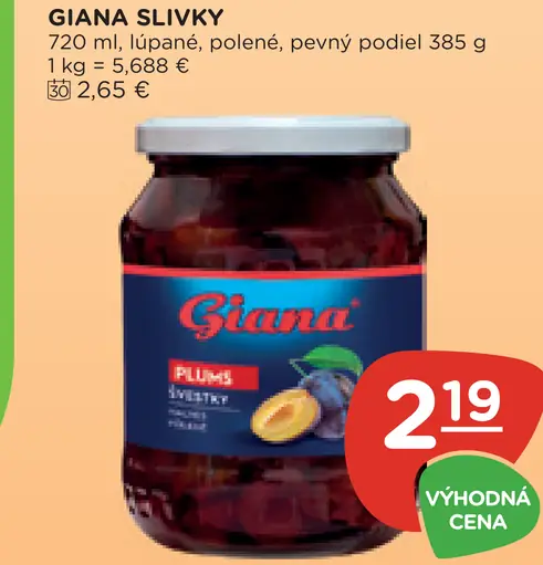Giana slivky v sladkom náleve