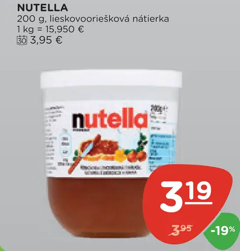 Nutella lieskovooriešková nátierka