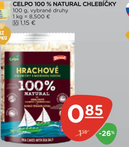 Celpo 100 % natural chlebíčky