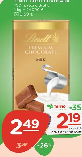 Lindt Gold čokoláda
