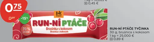 Run-ní p táče tyčinka brusnica s kokosom