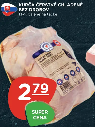 Kurča čerstvé, chladené bez drobkov