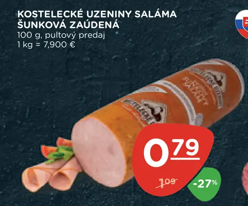 Kostelecké uzeniny saláma šunková údená