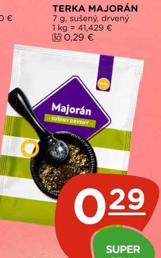 Terka majorán, sušený drvený