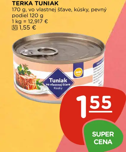 Terka tuniak vo vlastnej šťave kúsky