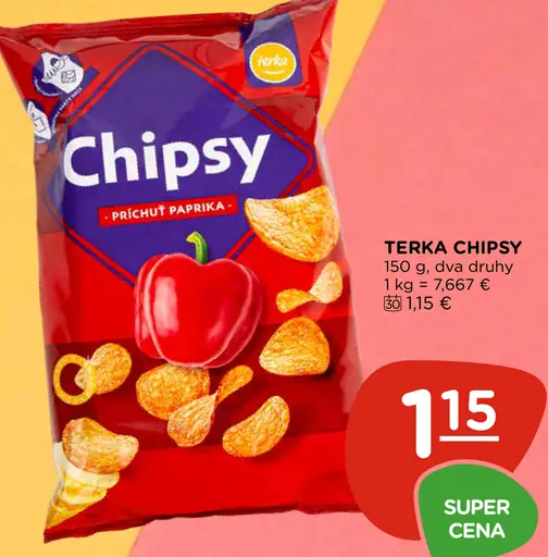 Terka chipsy s príchuťou paprika