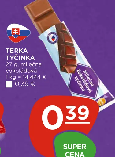 Terka mliečna čokoládová tyčinka