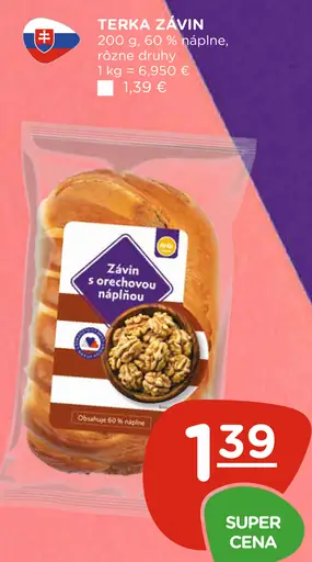 Terka Závin s orechovou náplňou