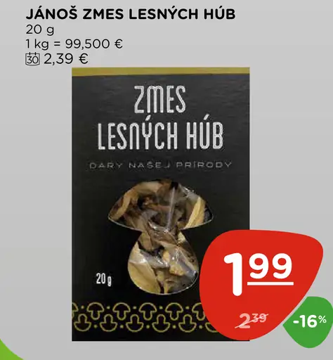 János zmes lesných húb