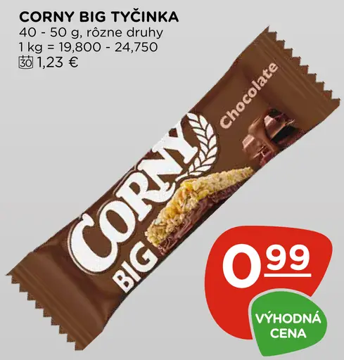 Corny Big tyčinka rôzne druhy