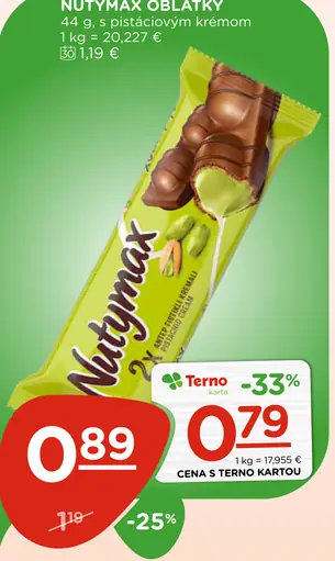 Nutymax oblátky s pistáciovým krémom