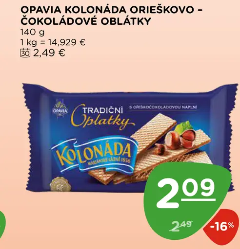 Opavia Kolonáda Orieškovo-čokoládové oblátky
