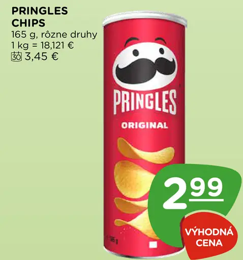 Pringles chips rôzne druhy
