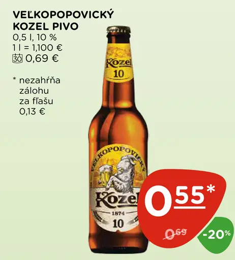 Veľkopopovický Kozel pivo 10 %