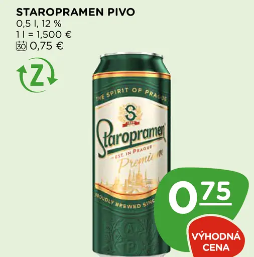 Staropramen Svetlé pivo 10 % plechovka
