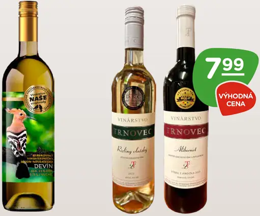 Naše vinohrady víno – Duna, Chardonnay, Rizling rýnsky, Devín