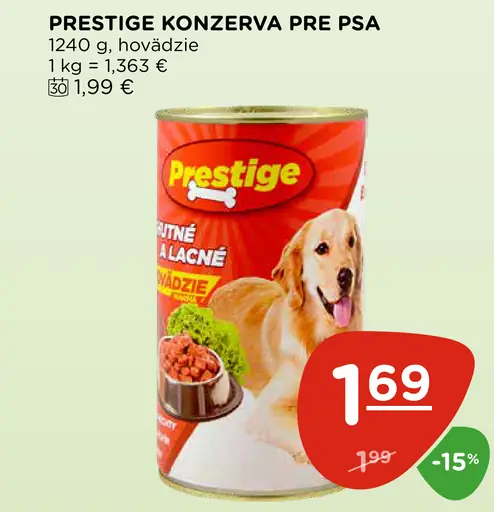Prestige konzerva pre psa hovädzie