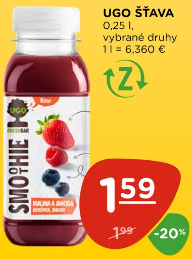 Ugo šťava vybrané druhy