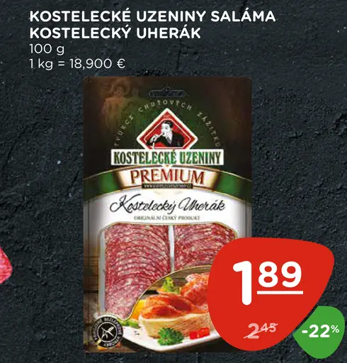 Kostelecké Uzeniny saláma Kostelecký uherák