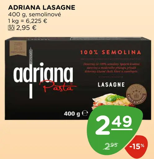 Adriana lasagne semolinové