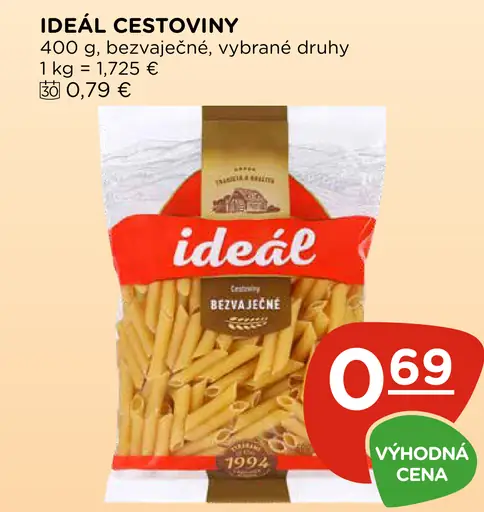 Ideál cestoviny bezvaječné
