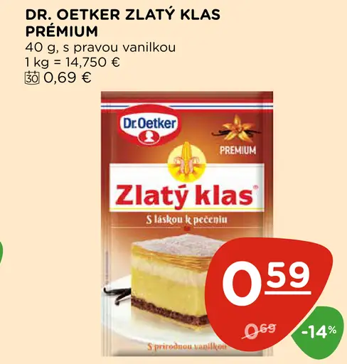Dr. Oetker Zlatý klas Premium s pravou vanilkou