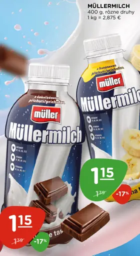 Müllermilch čokoládová príchuť