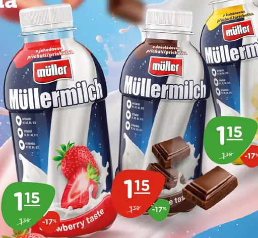 Müllermilch jahodová príchuť