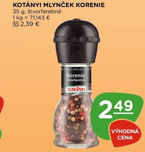 Kotányi mlynček korenie štv rfarebné