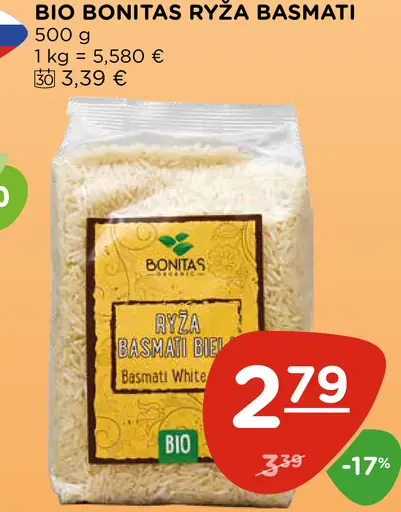 Bio Bonitas ryža basmati biela