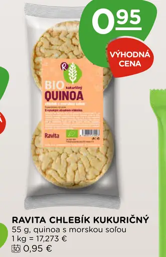 Ravita kukuričný chlebík s quinoou a morskou soľou
