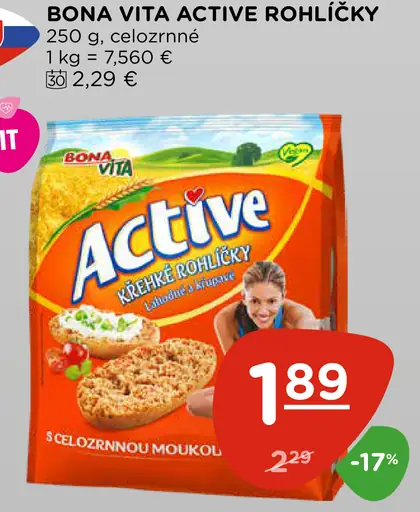 Bona Vita Active celozrnné rohlíčky