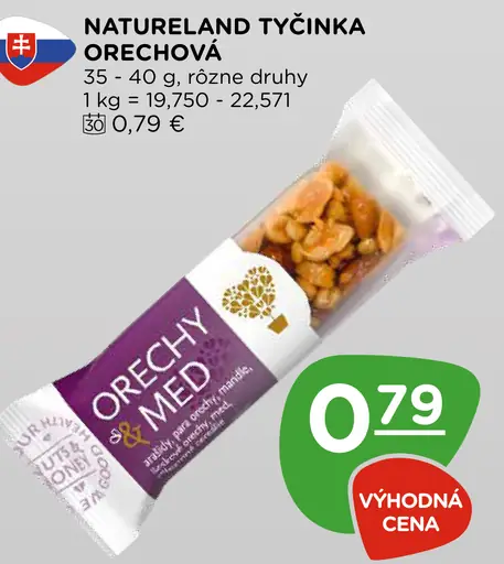 Natureland orechová tyčinka