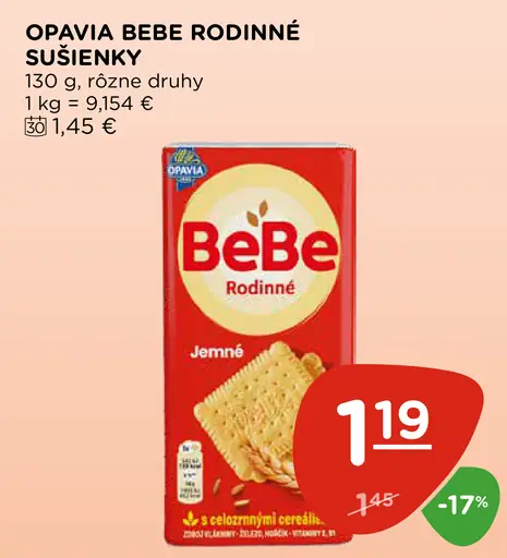 Opavia BeBe Rodinné jemné sušienky