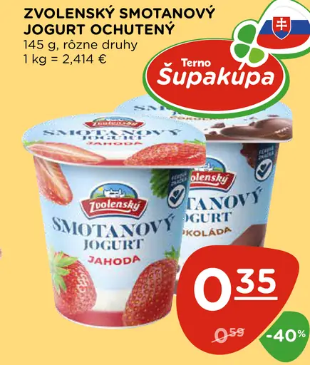 Zvolenský smotanový ochutený jogurt