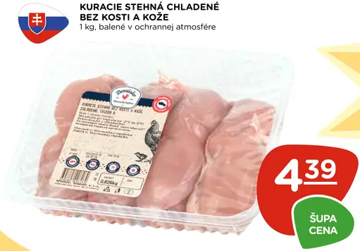 Kuracie stehná chladené bez kosti a kože