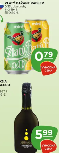 Zlatý Bažant radler plechovka