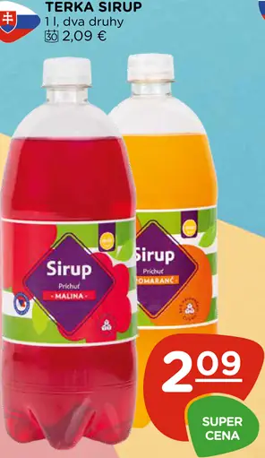 Terka sirup pomaranč, maliná